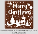 Square YUG LOG Christmas Decorations (6 designs)