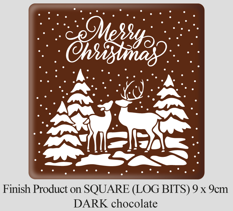 Square YUG LOG Christmas Decorations (6 designs)