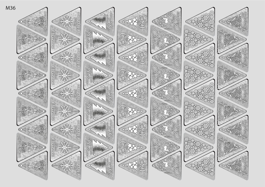 Triangle Christmas Decorations (7 designs) - Model 2  