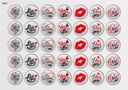 [Pack of Transfer Sheets] Round Valentine Decorations (7 designs) - Model 8