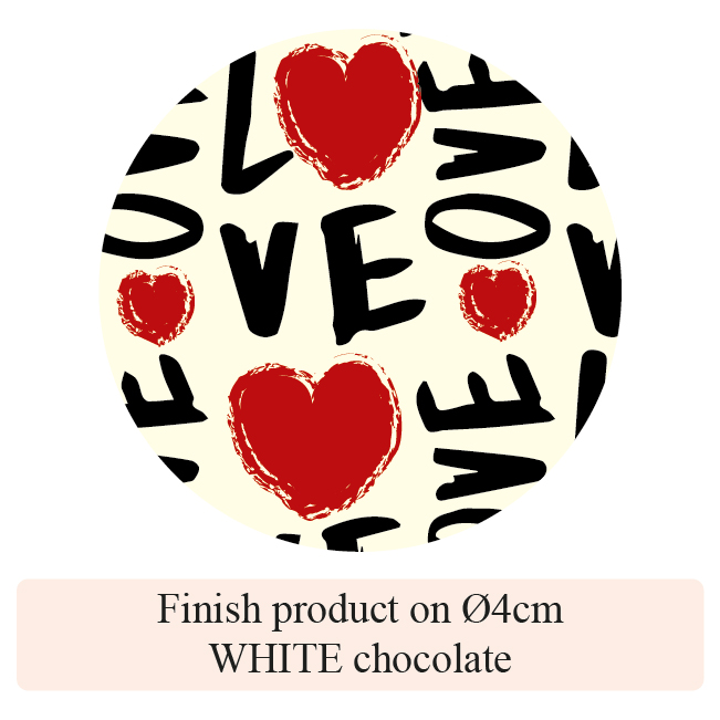 [Pack of Transfer Sheets] Valentine Love Actually - 2 colors - for white chocolate