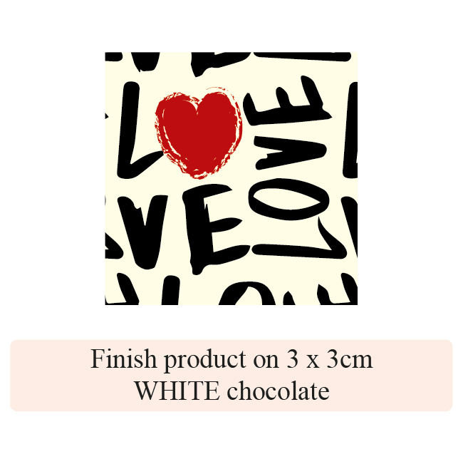 [Pack of Transfer Sheets] Valentine Love Actually - 2 colors - for white chocolate