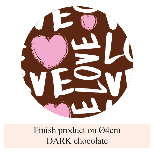 [Pack of Transfer Sheets] Valentine Love Actually - 2 colors - for dark chocolate