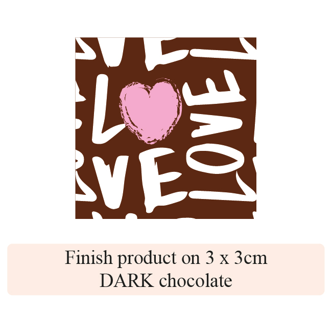[Pack of Transfer Sheets] Valentine Love Actually - 2 colors - for dark chocolate
