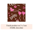 [Pack of Transfer Sheets] Valentine Love Baloon - 2 colors - for Dark chocolate - Model 1