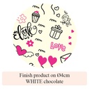 [Pack of Transfer Sheets] Valentine Love Baloon - 2 colors - for white chocolate - Model 1