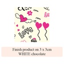 [Pack of Transfer Sheets] Valentine Love Baloon - 2 colors - for white chocolate - Model 1