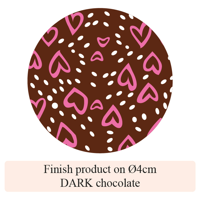 [Pack of Transfer Sheets] Valentine Love Island - 2 colors - for dark chocolate - Model 2