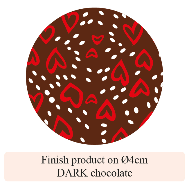 [Pack of Transfer Sheets] Valentine Love Island - 2 colors - for dark chocolate - Model 1