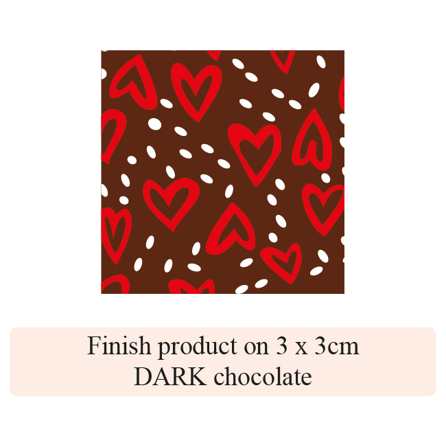 [Pack of Transfer Sheets] Valentine Love Island - 2 colors - for dark chocolate - Model 1