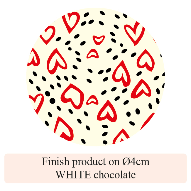 [Pack of Transfer Sheets] Valentine Love Island - 2 colors - for white chocolate - Model 2