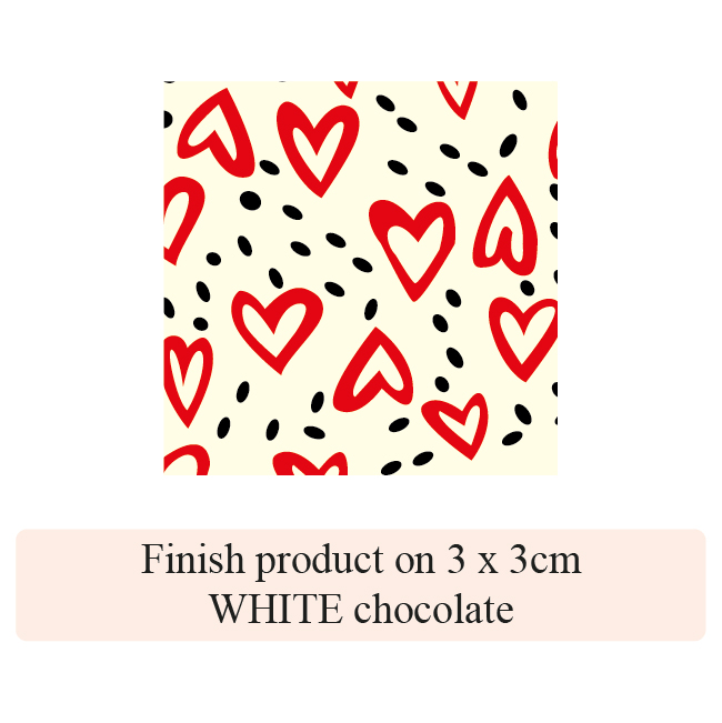 [Pack of Transfer Sheets] Valentine Love Island - 2 colors - for white chocolate - Model 2