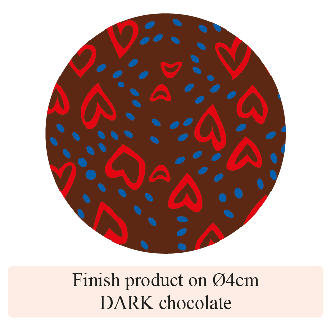 [Pack of Transfer Sheets] Valentine Love Island - 2 colors - for white chocolate - Model 1