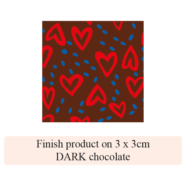 [Pack of Transfer Sheets] Valentine Love Island - 2 colors - for white chocolate - Model 1