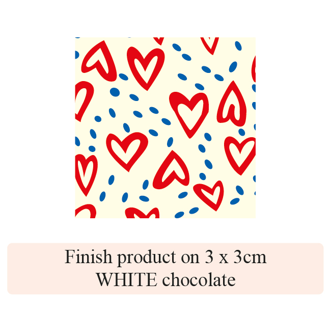 [Pack of Transfer Sheets] Valentine Love Island - 2 colors - for white chocolate - Model 1