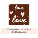 [Pack of Transfer Sheets] Valentine Love & Heart - 2 colors - for dark chocolate
