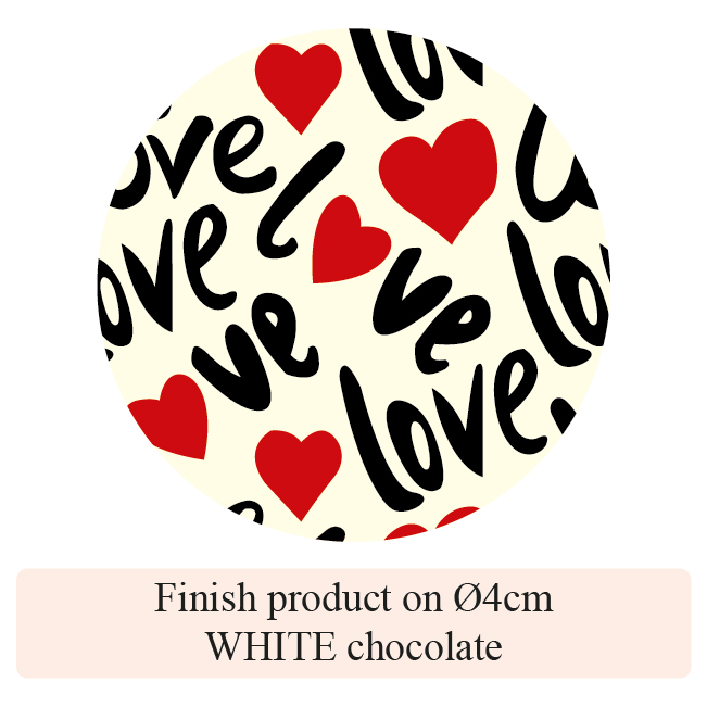 [Pack of Transfer Sheets] Valentine Love Rosie - 2 colors - for white & dark chocolate - Model 2
