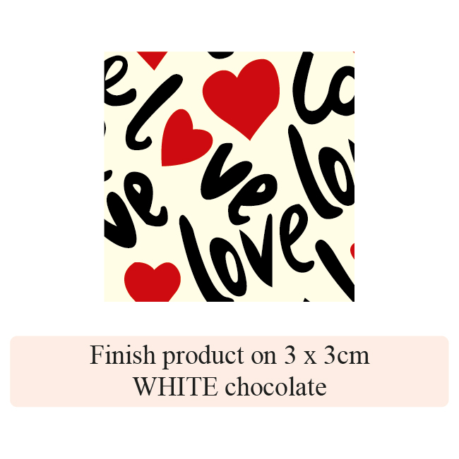 [Pack of Transfer Sheets] Valentine Love Rosie - 2 colors - for white & dark chocolate - Model 2