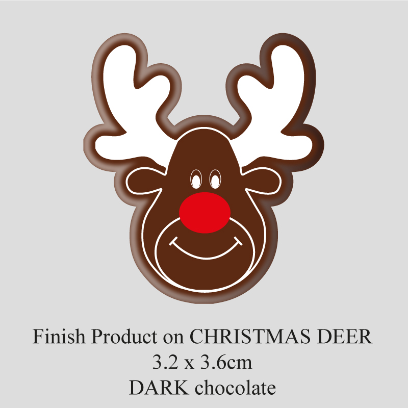 Chocolate Transfer Sheet - Dark Chocolate - Christmas Deer