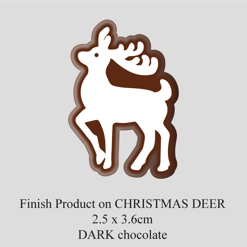 Chocolate Transfer Sheet - Dark Chocolate - Christmas Deer