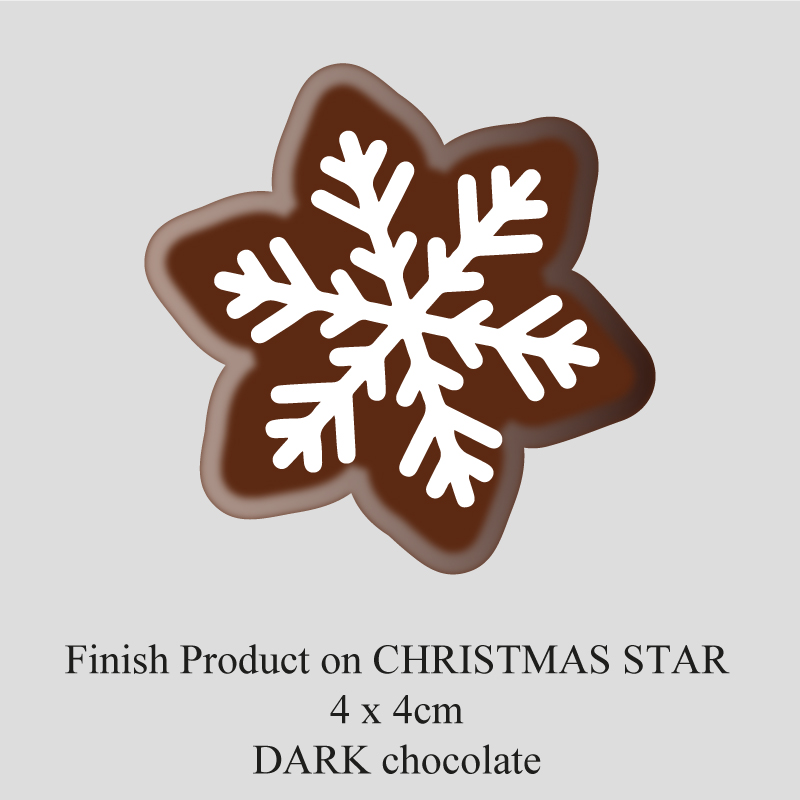 Chocolate Transfer Sheet - Dark Chocolate - Christmas Star