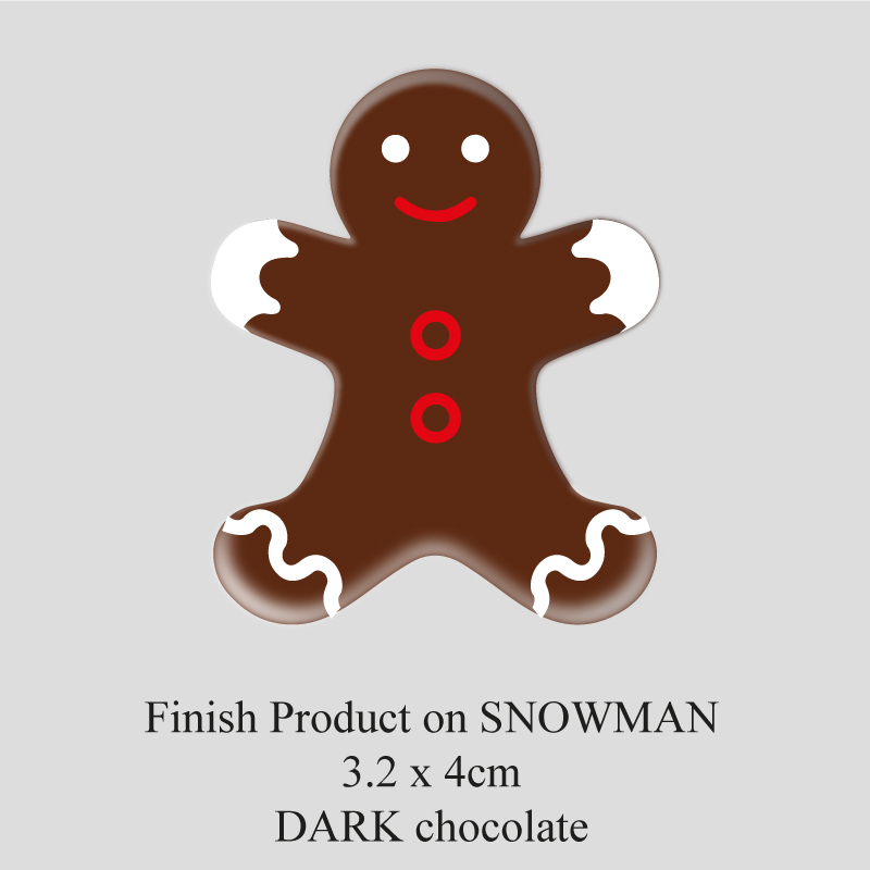 Chocolate Transfer Sheet - Dark Chocolate - Christmas Snowman