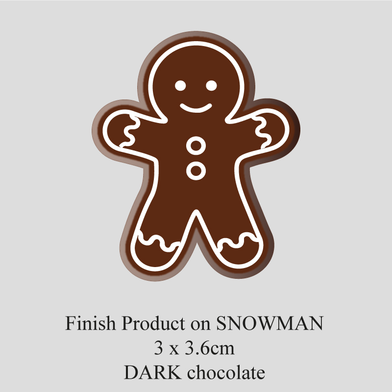 Chocolate Transfer Sheet - Dark Chocolate - Christmas Snowman