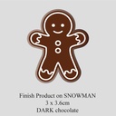 Chocolate Transfer Sheet - Dark Chocolate - Christmas Snowman