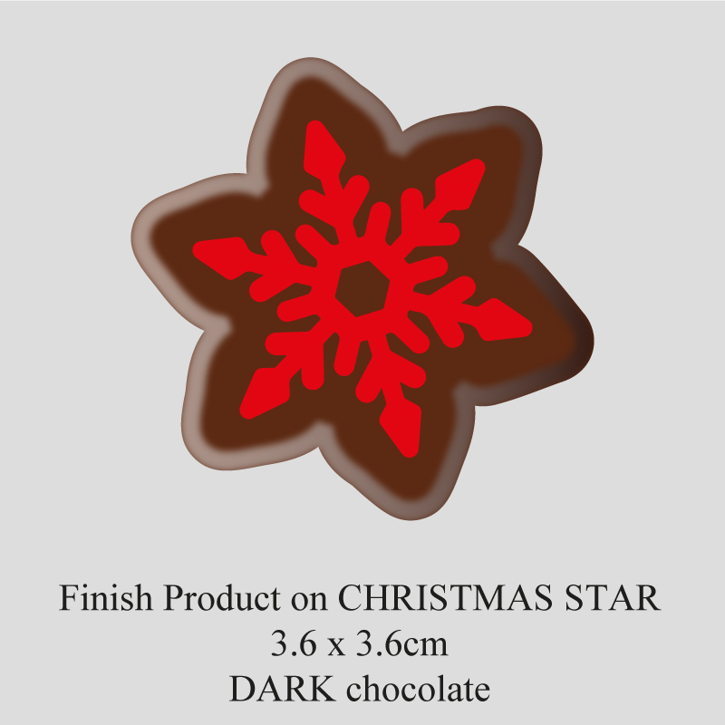 Chocolate Transfer Sheet - Dark Chocolate - Christmas Star