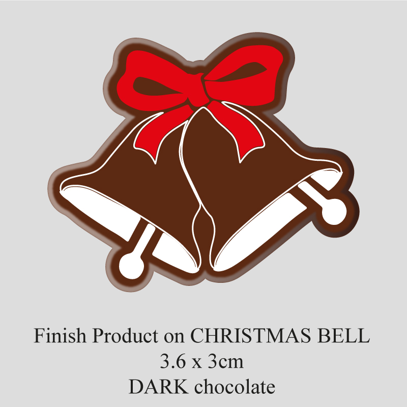 Chocolate Transfer Sheet - Dark Chocolate - Christmas Bell