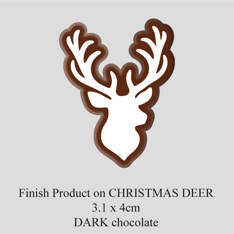 Chocolate Transfer Sheet - Dark Chocolate - Christmas Deer