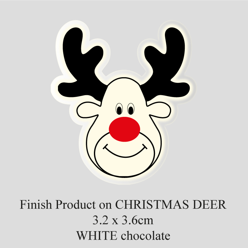 Chocolate Transfer Sheet - White Chocolate - Christmas Deer