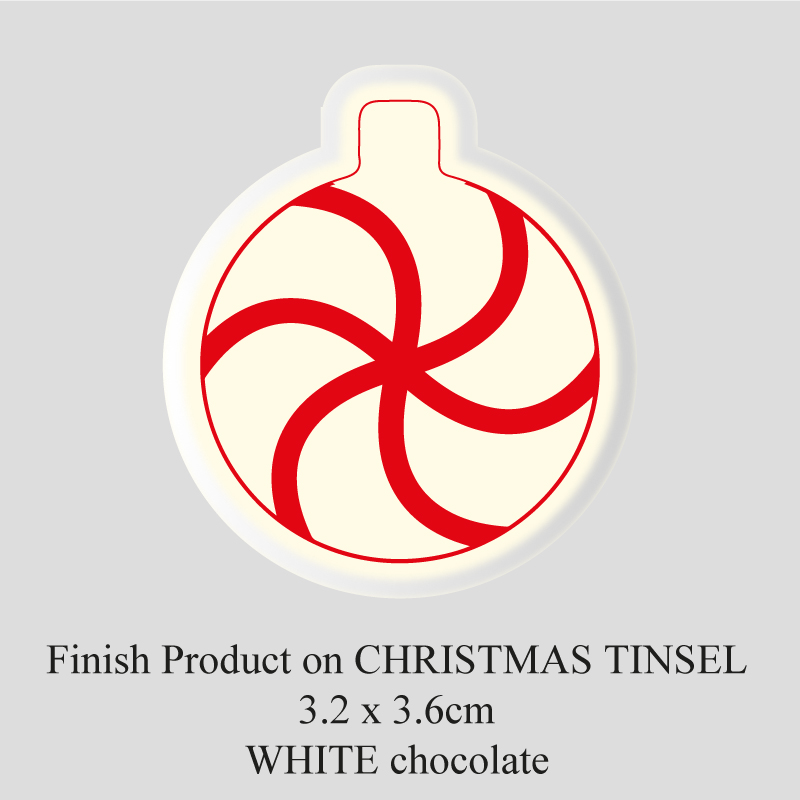 Chocolate Transfer Sheet - White Chocolate - Christmas Tinsel