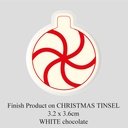 Chocolate Transfer Sheet - White Chocolate - Christmas Tinsel