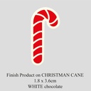 Chocolate Transfer Sheet - White Chocolate - Christmas Cane