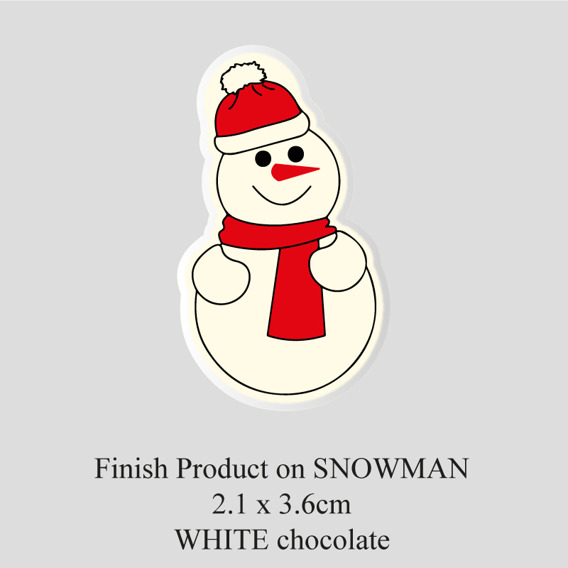 Chocolate Transfer Sheet - White Chocolate - Christmas Snowman