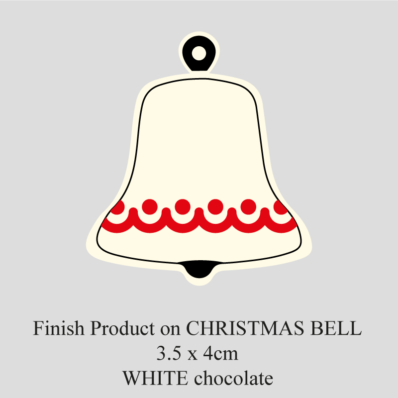 Chocolate Transfer Sheet - White Chocolate - Christmas Bell