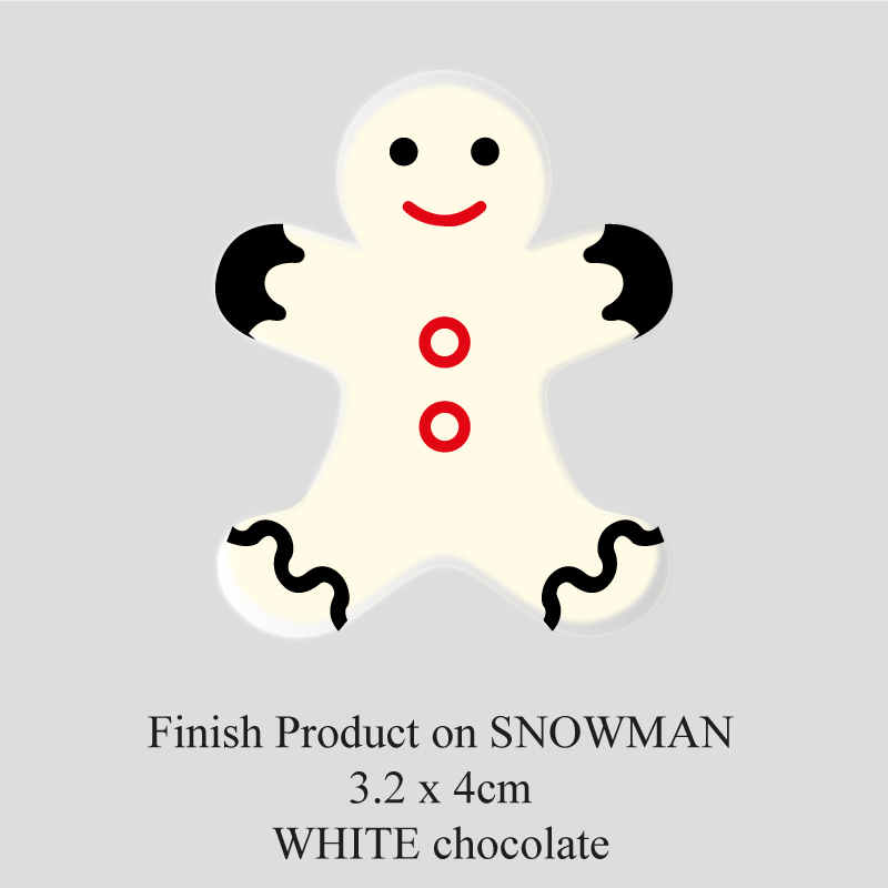 Chocolate Transfer Sheet - White Chocolate - Christmas Snowman