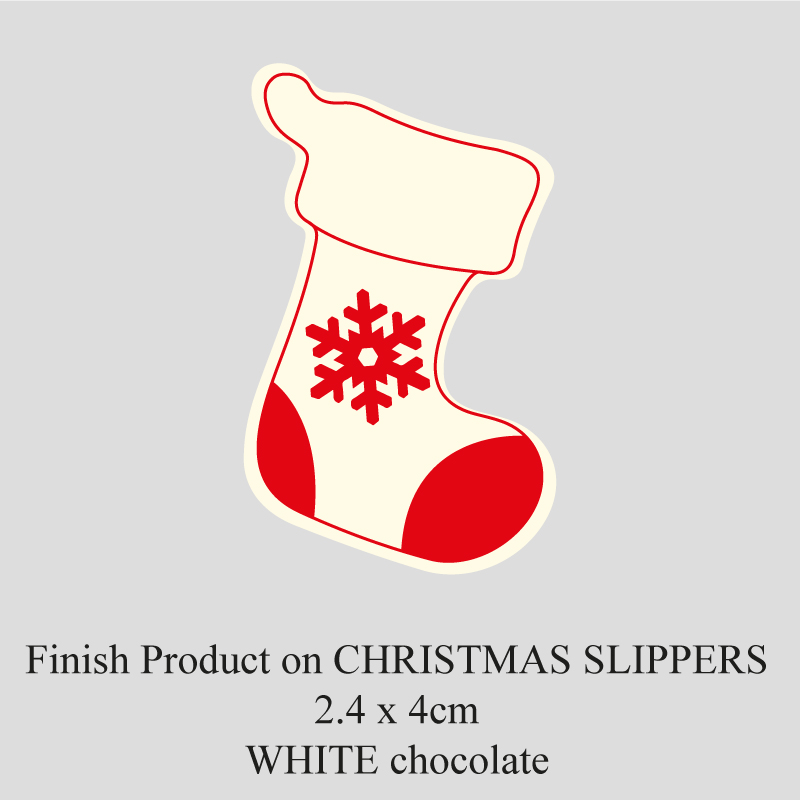 Chocolate Transfer Sheet - White Chocolate - Christmas Slippers