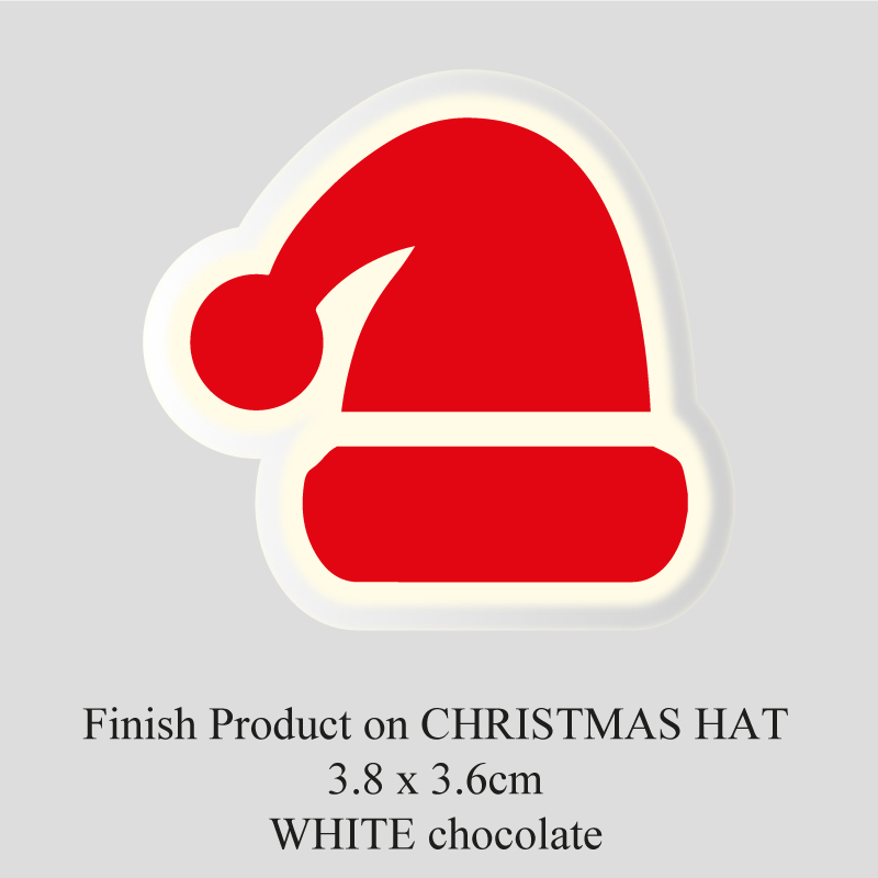 Chocolate Transfer Sheet - White Chocolate - Christmas Hat