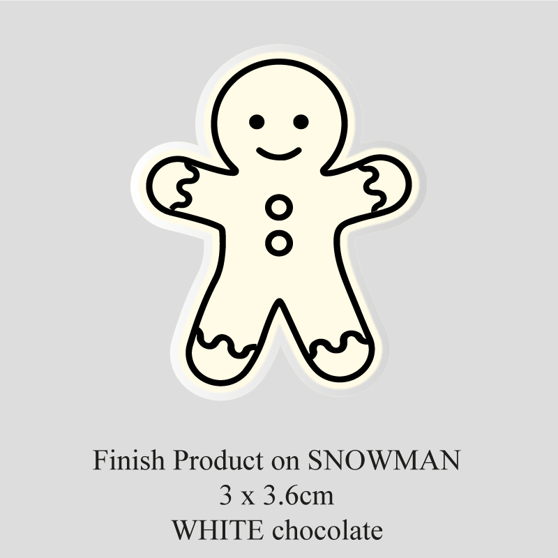 Chocolate Transfer Sheet - White Chocolate - Christmas Snowman