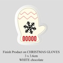Chocolate Transfer Sheet - White Chocolate - Christmas Gloves