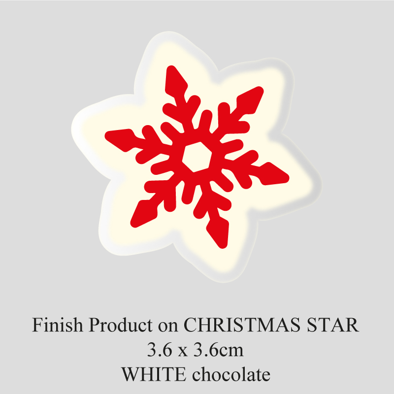 Chocolate Transfer Sheet - White Chocolate - Christmas Star