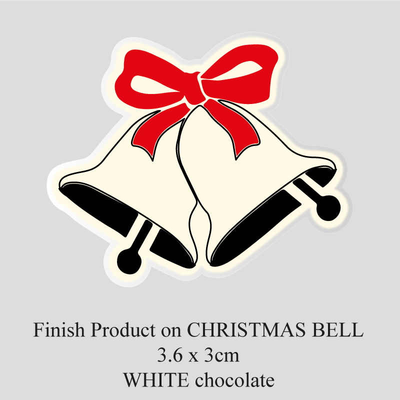 Chocolate Transfer Sheet - White Chocolate - Christmas Bell