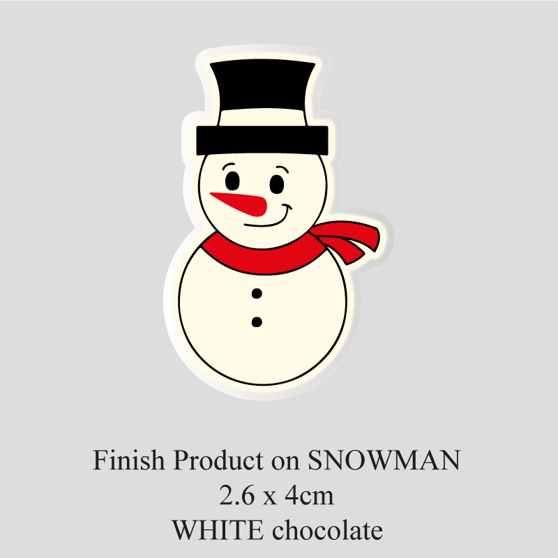 Chocolate Transfer Sheet - White Chocolate - Christmas Snowman