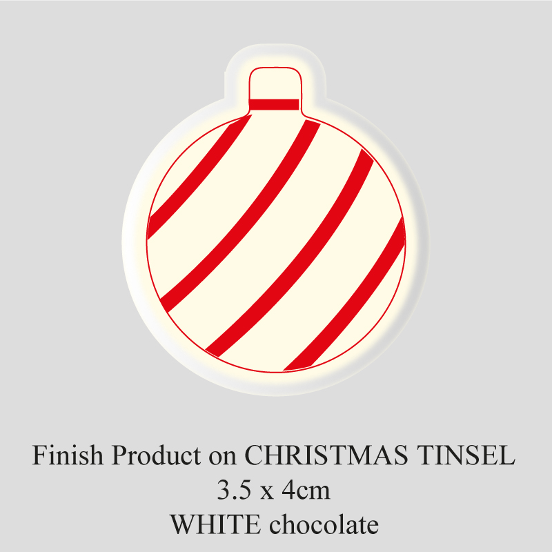 Chocolate Transfer Sheet - White Chocolate - Christmas Tinsel