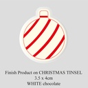 Chocolate Transfer Sheet - White Chocolate - Christmas Tinsel