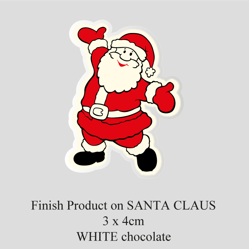 Chocolate Transfer Sheet - White Chocolate - Christmas Santa Claus