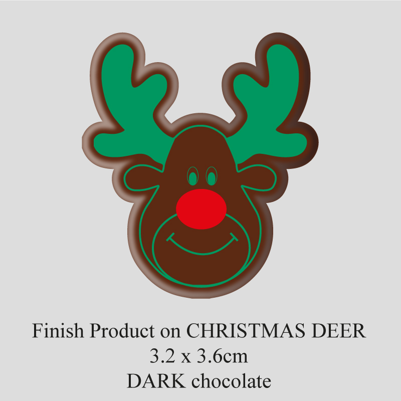 Chocolate Transfer Sheet - Dark Chocolate - Christmas Deer