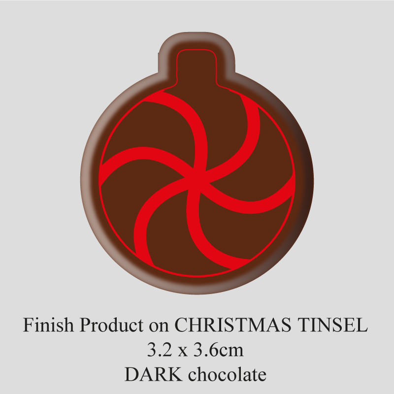 Chocolate Transfer Sheet - Dark Chocolate - Christmas Tinsel